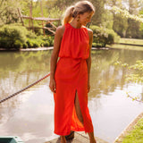 Victorine | Robe midi élégante à col licou