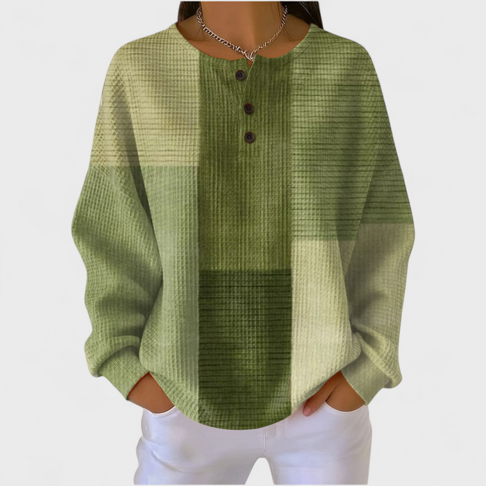 Pull Gaufré Patchwork Vert