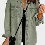 Veste en Jean Classique à Franges