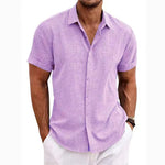 LINEN LAPEL SHIRT FOR MEN