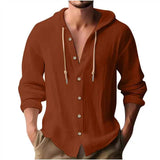 HOODED LINEN SHIRT FOR MEN