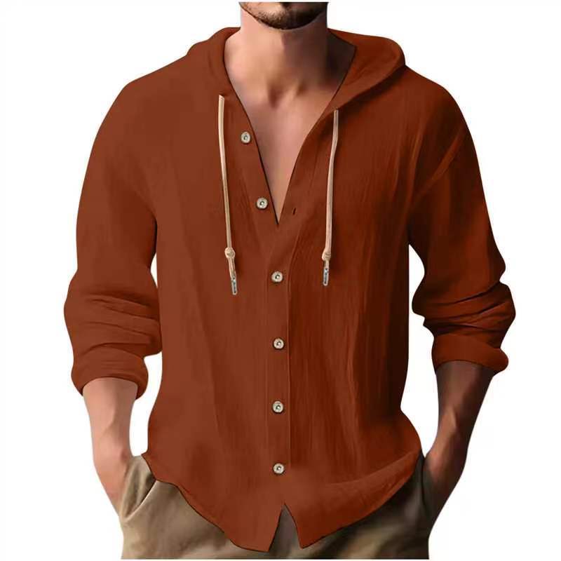 HOODED LONG SLEEVE SHIRT FOR MEN