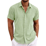 LINEN LAPEL SHIRT FOR MEN