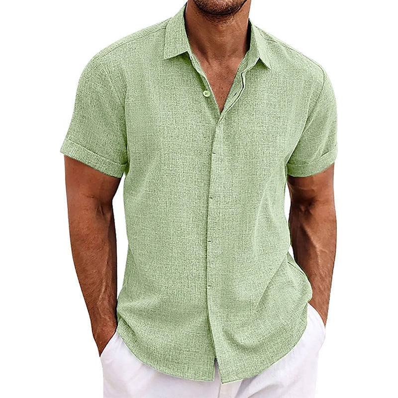 LINEN LAPEL SHIRT FOR MEN