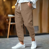 DRAWSTRING LINEN TROUSERS FOR MEN