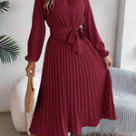 Martine — Robe Maxi Plissée Ceinturée