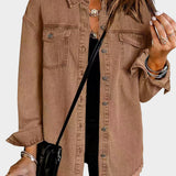 Veste en Jean Classique à Franges