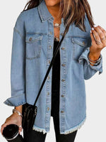 Veste en Jean Classique à Franges