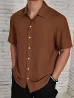 TEXTURED CUBAN SHIRT FOR MEN