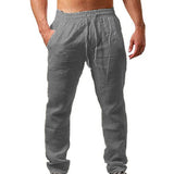 DRAWSTRING LINEN TROUSERS FOR MEN