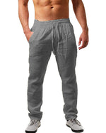 DRAWSTRING LINEN TROUSERS FOR MEN