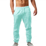 DRAWSTRING LINEN TROUSERS FOR MEN