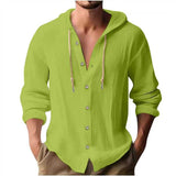 HOODED LINEN SHIRT FOR MEN