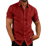 LAPEL LINEN SHIRT FOR MEN