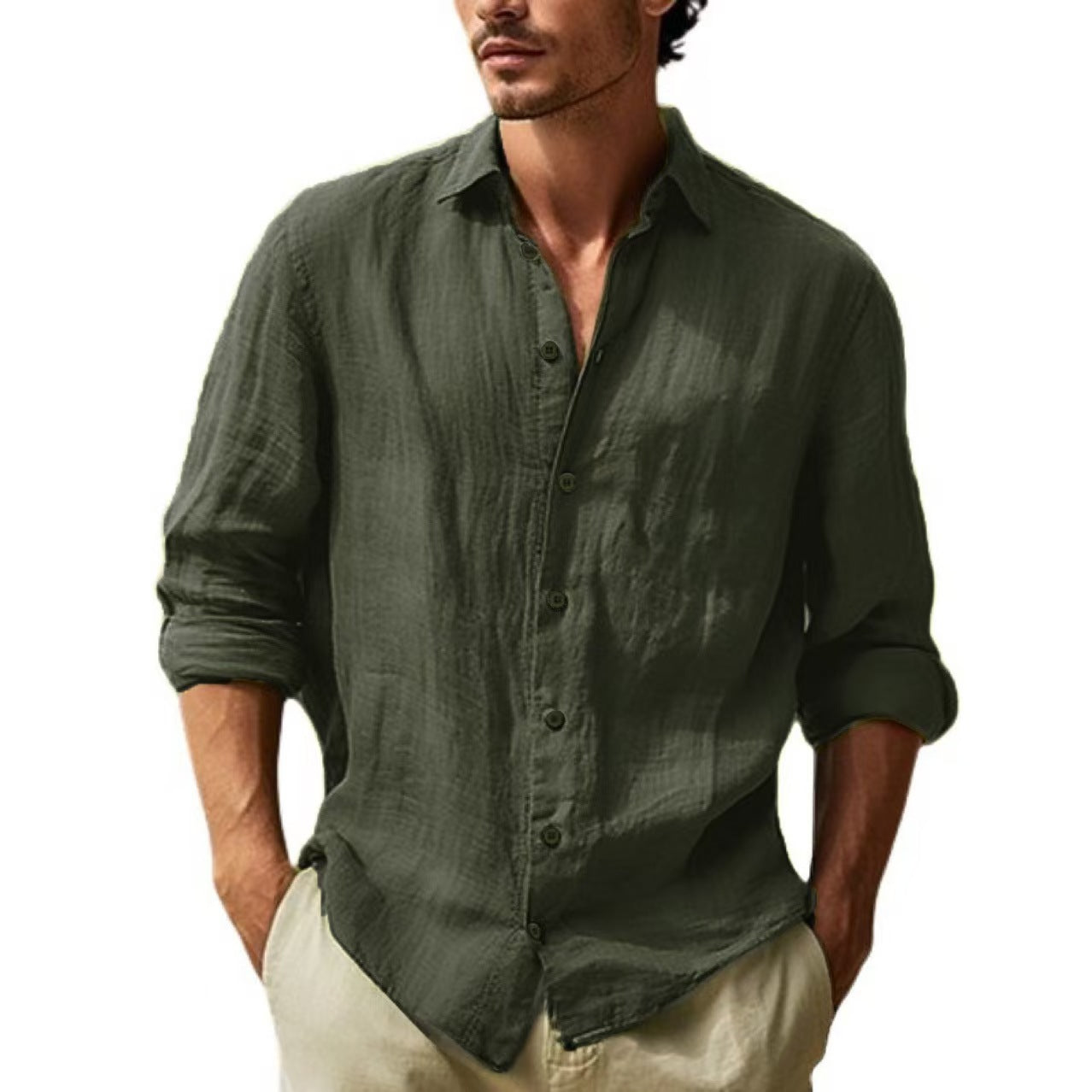 BUTTON LAPEL SHIRT FOR MEN