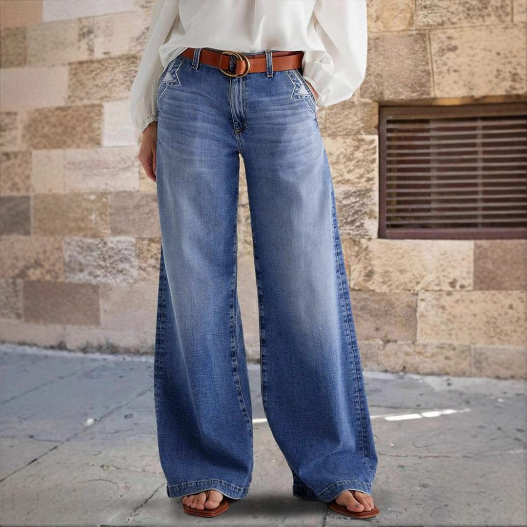 Kirstal | Jean pour femme Bleu, photo studio