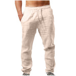 DRAWSTRING LINEN TROUSERS FOR MEN