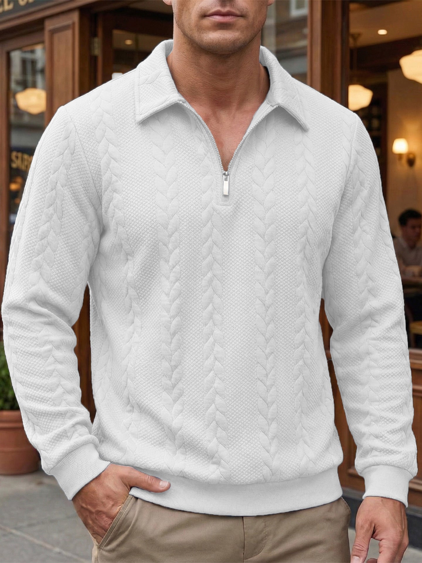 ELEGANT HALF-ZIP POLO FOR MEN