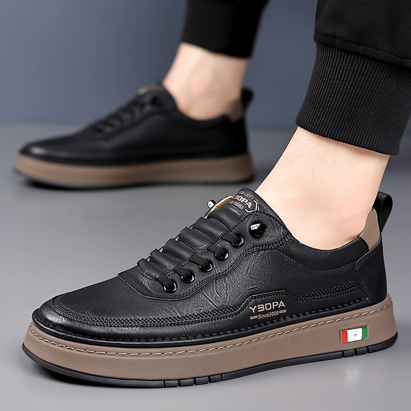 CUSHIONED LEATHER SNEAKERS FOR MEN