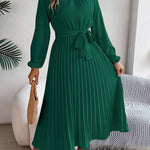 Martine — Robe Maxi Plissée Ceinturée