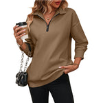 Stéphanie | Sweat zippé à col chemise