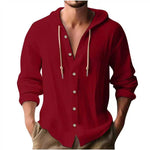 HOODED LONG SLEEVE SHIRT FOR MEN