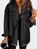 Veste en Jean Classique à Franges