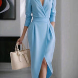 Émilie — Robe Midi Drapée Élégante