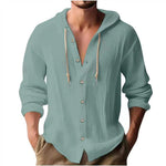 HOODED LINEN SHIRT FOR MEN
