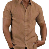 LAPEL LINEN SHIRT FOR MEN
