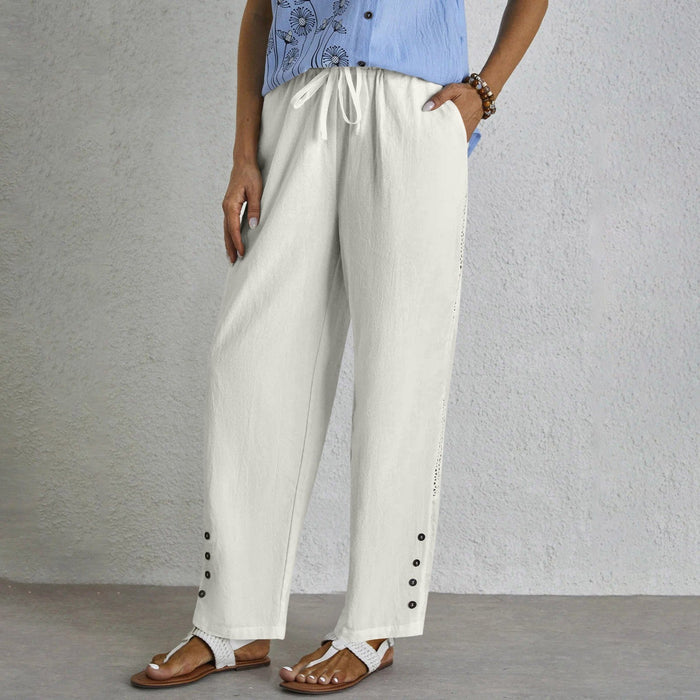 Pantalons Détendus à Boutons