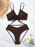 Ensemble de Bikini Deux Pièces avec Nœud à l'Avant