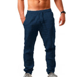 DRAWSTRING LINEN TROUSERS FOR MEN
