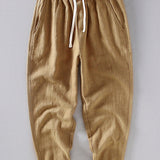 LINEN LOOSE POCKET TROUSERS FOR MEN