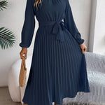 Martine — Robe Maxi Plissée Ceinturée
