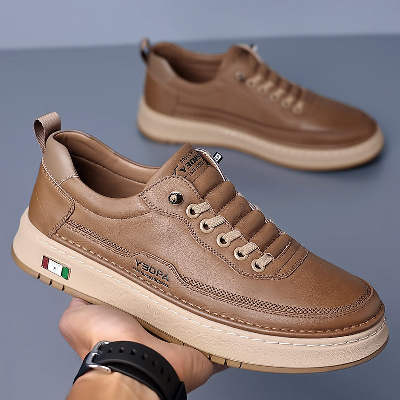 CUSHIONED LEATHER SNEAKERS FOR MEN