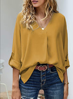 Dorothée | Blouse à manches longues et col V