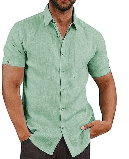 LAPEL LINEN SHIRT FOR MEN