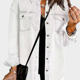 Veste en Jean Classique à Franges