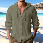 HOODED LINEN SHIRT FOR MEN