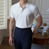 TEXTURED COTTON POLO FOR MEN
