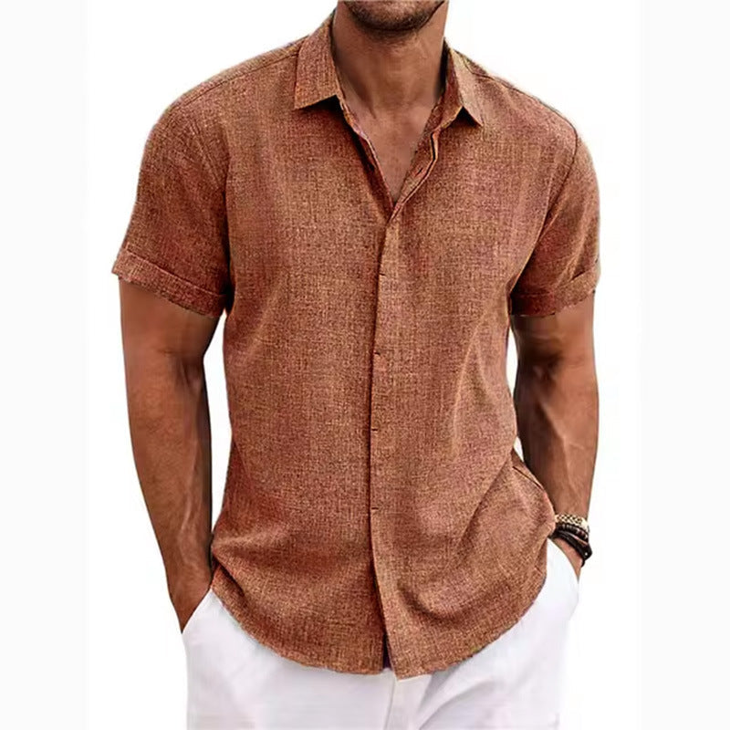 LINEN LAPEL SHIRT FOR MEN
