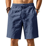 LINEN DRAWSTRING LOOSE SHORTS FOR MEN