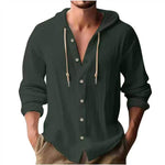 HOODED LINEN SHIRT FOR MEN