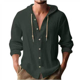 HOODED LINEN SHIRT FOR MEN