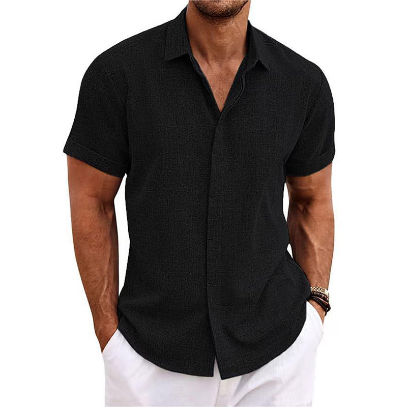 LINEN LAPEL SHIRT FOR MEN