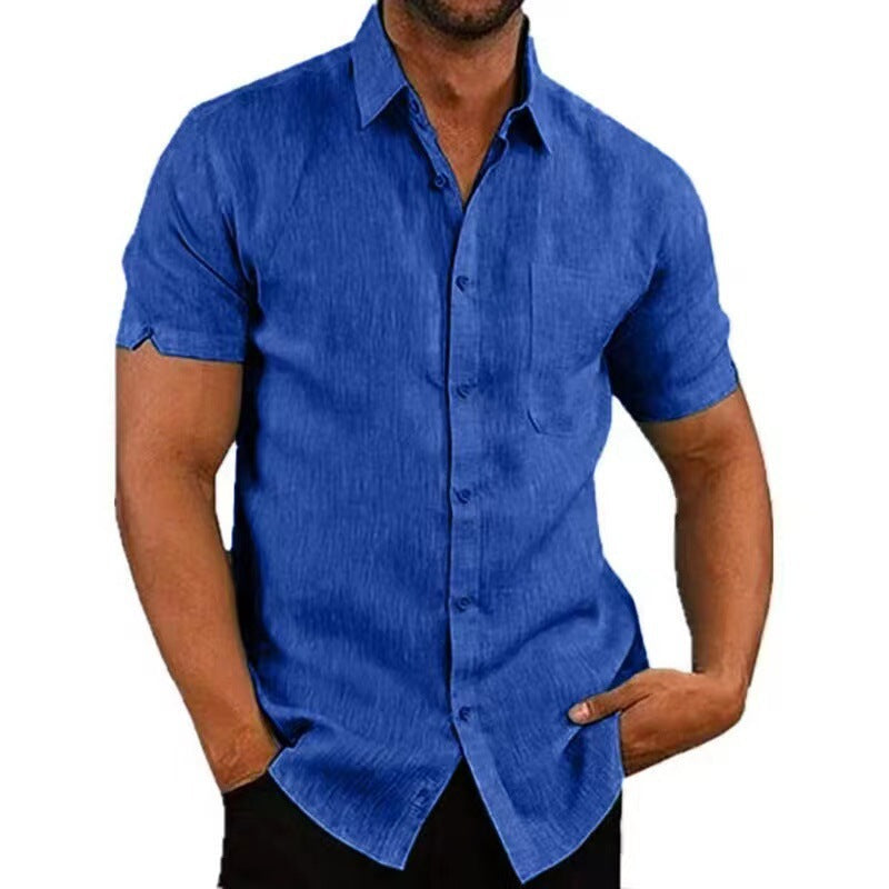 LAPEL LINEN SHIRT FOR MEN