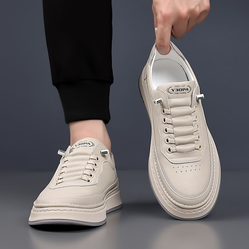 CUSHIONED LEATHER SNEAKERS FOR MEN
