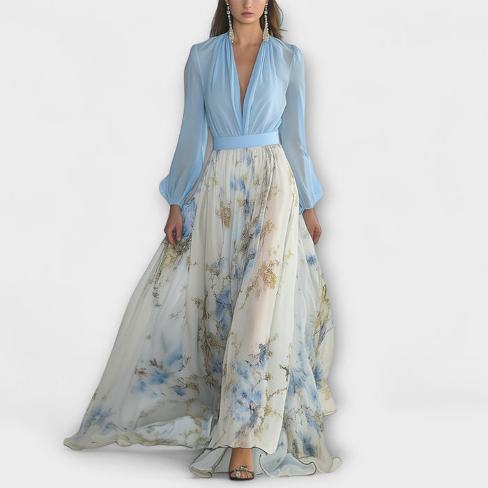 Harper | Robe longue fleurie brillante