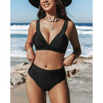 Claire — Maillot de bain uni à taille haute